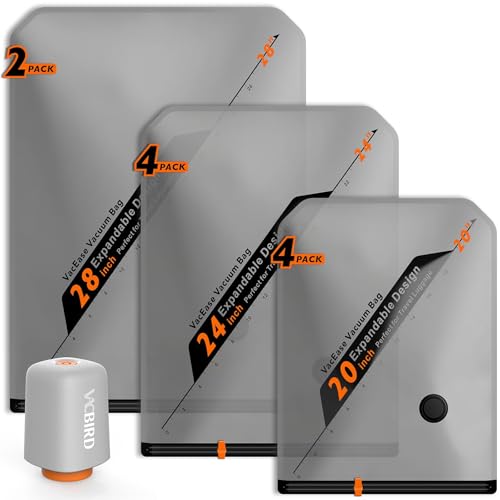 Rechargeable Wireless Pump Travel Storage Bags Set - 10 Pack Portable Space Saver Bags for Travel & Home - Vacuum Compression Packing Seal for Clothes, Blankets, Seasonal Storage 10 combo se