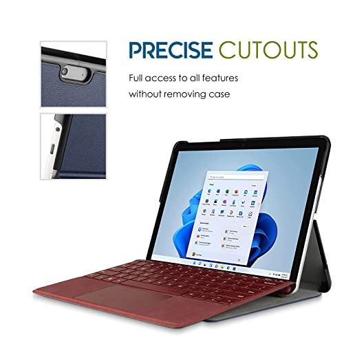 ProCase Protective Case for Surface Go 3 2021 / Surface Go 2 2020 / Surface Go 2018, Slim Light Smart Cover Stand Hard Shell with Built-in Surface Pen Holder, Compatible with Surface Type Cover -Navy