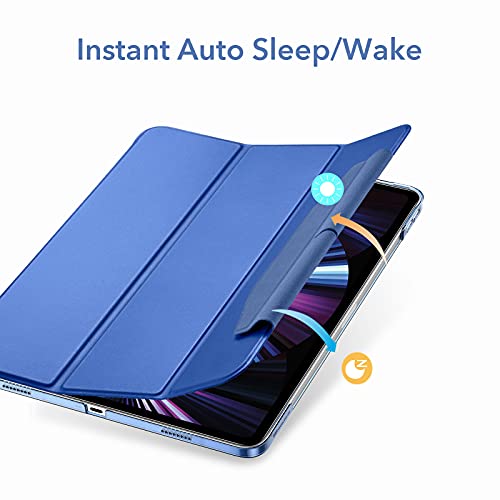 Esr Trifold Case Compatible With Ipad Pro 11 Inch 2021 (3Rd Generation), Lightweight Stand Case, Auto Sleep And Wake, Pencil 2 Wireless Charging, Ascend Series, Blue #TOP5