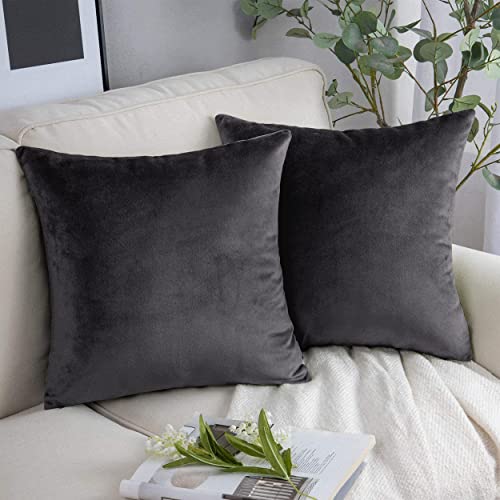 Yorkshire Bedding Cushion Covers 45 x 45 (Pack of 2), Luxury Velvet Square Throw Pillow Cases