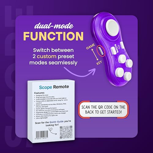 Image of Scope Remote- Remote for Anki. Customizable with Anki Add-on, Anki Clicker, Anki Controller (Amethyst Purple (Matte), Plus (16-18 Hours Battery))