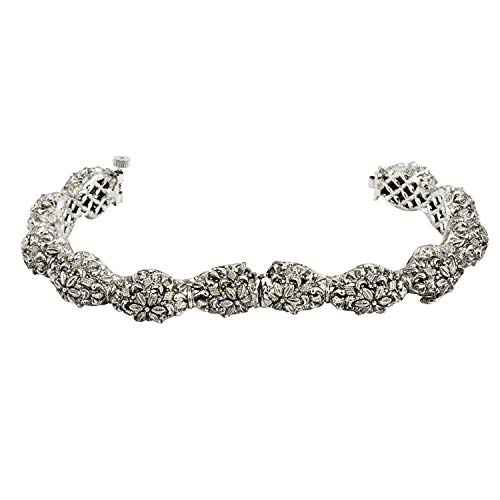 Rajasthani Silver Plated Ethnic Patla/Kada Bangles (Size 2.2)