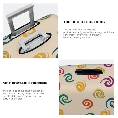 Rainbow Spirals On Beige Shape Elastic Travel Luggage Covers Dustproof Scratch-Resistant Suitcase Protector Fit 22-24 Inch3