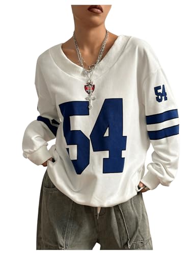 Amazon.com: Milumia Women's Jersey Shirts Graphic Sweatshirts Long