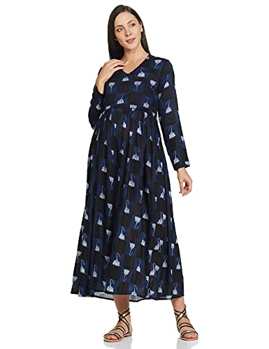 Image of Mine4Nine Women's Rayon A-Line Maxi Casual Dress