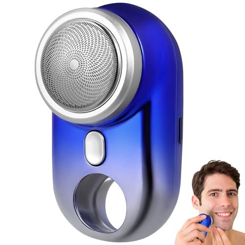 minkissy Afeitadora eléctrica recortadora para hombres maquinillas de afeitar cera ceja portable electric shaver maquinillas electricas afeitadora de viaje mini afeitadora AbS Sky-blue