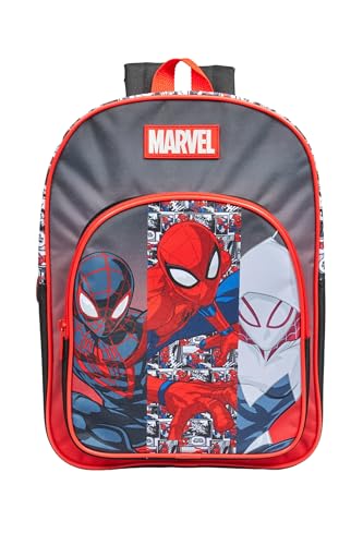 Marvel Spiderman - Mochila de viaje para niños - Mochila escolar para niños con bolsillo frontal - Bolsas deportivas de superhéroes negras para niños
