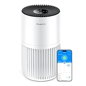 Mini-Luftreiniger für das Schlafzimmer, HEPA Smart Filter Luftreiniger mit Alexa App Steuerung gegen Tierhaare, Gerüche, Pollen, Rauch, tragbarer Luftreiniger mit 3 Geschwindigkeiten, Timer