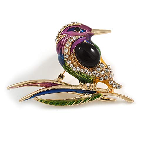 Broche oiseau émail multicolore pour rehausser une tenue basique sans changer de vêtements