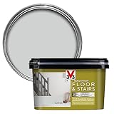 V33 Renovation Floor & Stairs Paint - No Undercoat Needed - Wooden Floors Laminates & Tiled Floors - Reinforced Protection - Easy Maintenance - Feather Satin 2 Litres