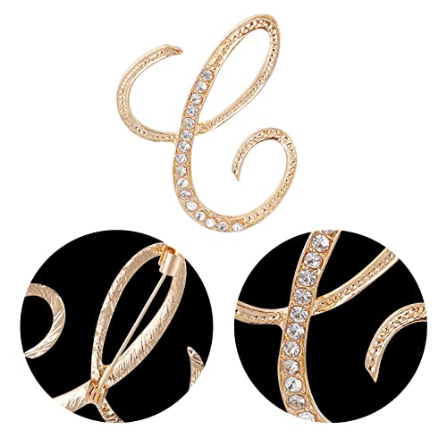 Image of Letter Brooch Pins, Alloy Lapel Pin Gold and Silver for Women, Girls, Men