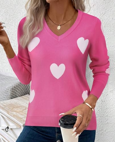 Image of Women's Spring Sweaters 2026 Casual Long Sleeve Pullover V Neck Lightweight Sweatshirts Cute Blouse Tops