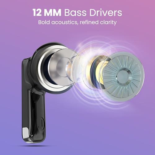 Image of AROMA TWS19 Power V5.4 True Wireless Earbuds - Dazzling Black | up to 60H Playtime, ENC, Fast Charging, Bluetooth