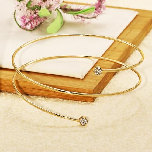 Gold Arm Cuff for Women Upper Arm Cuff Multi-layered Cross Arm Cuffs Bangle Dainty Adjustable Arms Bangle Bracelet Jewelry 7