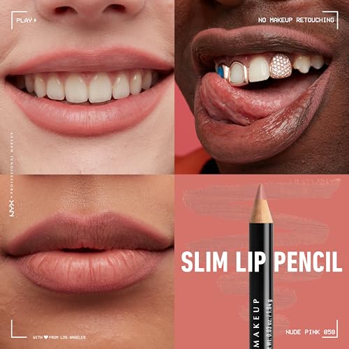 Image of NYX PROFESSIONAL MAKEUP Slim Lip Pencil, Long-Lasting Creamy Lip Liner - Nude Pink