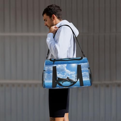 Sac de nuit dauphins noir taille unique pour weekend et sport