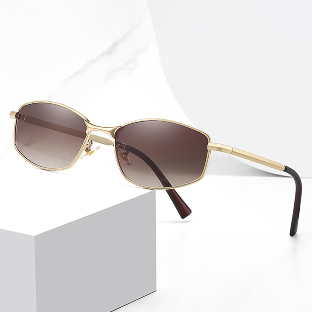 Modne metalowe oprawki, okulary przeciwsłoneczne z gradientem, okulary typu cat eye, UV400