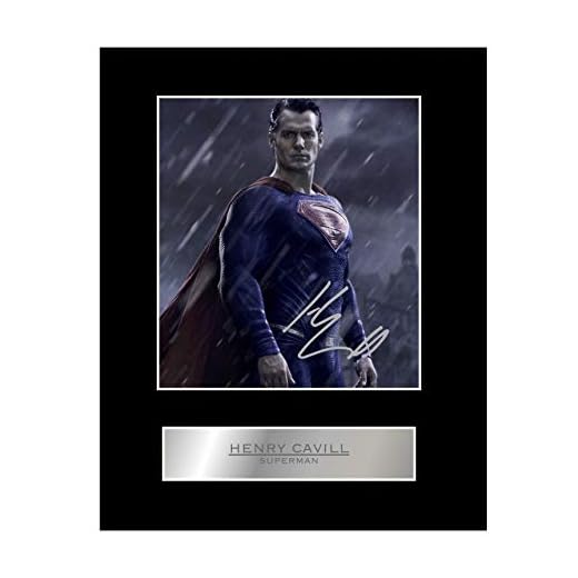 Foto firmada de Henry Cavill Superman con imagen de regalo autografiada