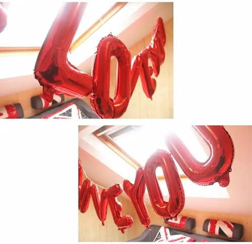 Image of Rozi Decoration I Love You Foil Balloon for Decoration (Red) Pack of 8 Letters