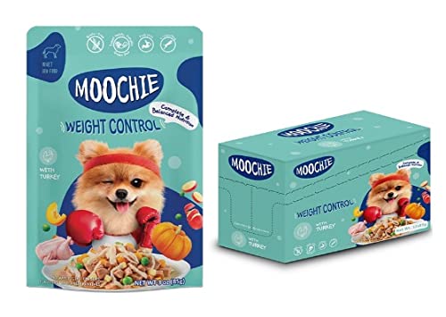Moochie Wet Dog Food, Weight Control Formula, Turkey, Sweet Potato, Pumpkin and Green Peas-85 g. (12 Pouch)