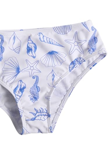 Image of COZYEASE Girls' 3 Piece Set Floral Print Bikini Swimsuit with Drawstring Beach Skirt Cute Ruched Bathing Suit