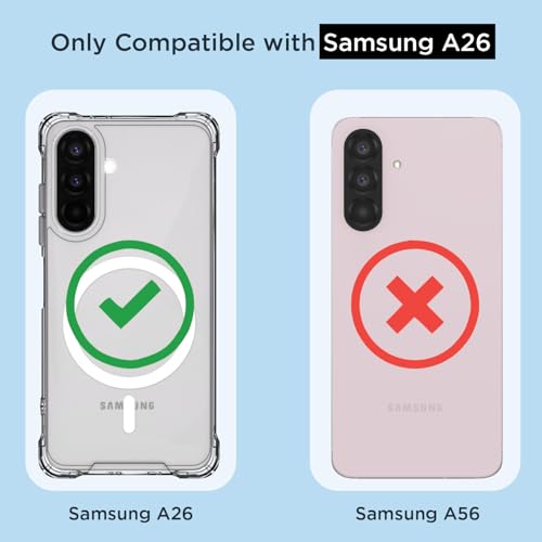 Image of Outlouders Back Cover for Samsung Galaxy A26 5G Mag-Safe Transparent PC + TPU Bumper Case with Magnetic Support Shockproof Protection (Transparent Mag-Safe)