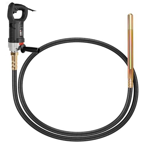 Anbull Vibrador de Hormigón 4 m, 1800 W Vibrador para Hormigón, 5000 rpm, Frecuencia: 200 Hz, Amplitud: 0,9 mm, Concrete Vibrator, Negro