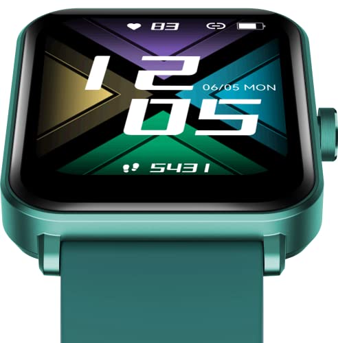 Image of GOQii Smart Vital MAX 1.69'' HD Full Touch, Smart Notification, IP68, Smart Watch for Smart Phones with SpO2, HR, Sleep Tracking & Multi Sports Mode with 3 Months Personal Coaching - Green