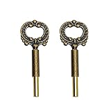 ECUDIS Pack of 2 Lamp Keys Socket Turn Keys Replacement Switch Knobs, Brass Finish