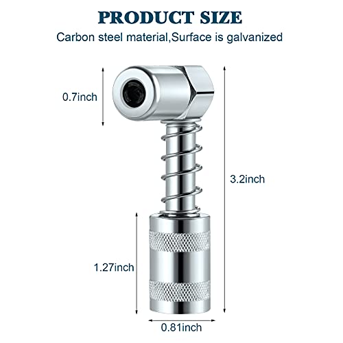 Silver 90 Degree Grease Coupler Gun Adapter 90 Degree Grease Gun