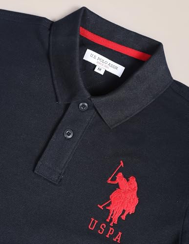 Image of U.S. Polo ASSN. Solid Slim Fit Polo T Shirts for Men - 100% Cotton, Half Sleeves Mens Tshirt
