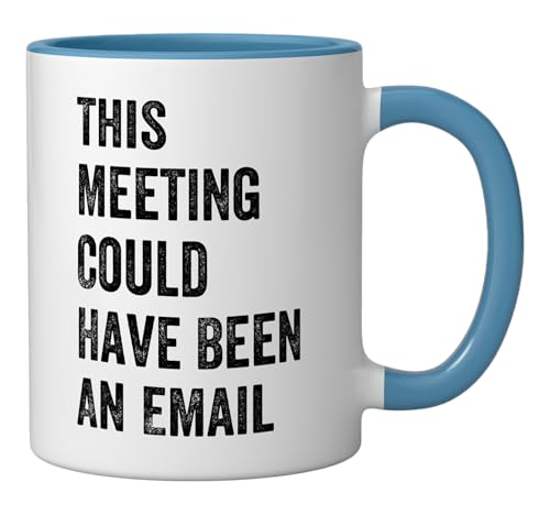 Taza de cerámica divertida con texto azul/blanco miniatura 2