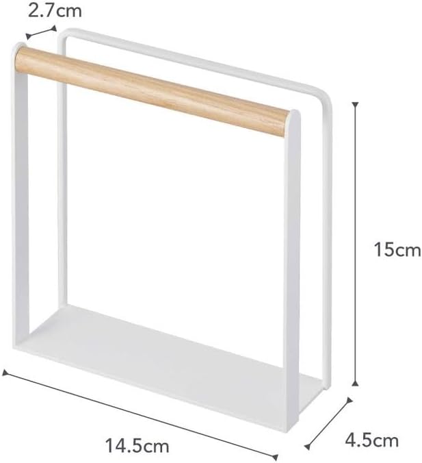 White and Wood Modern Napkin Holder