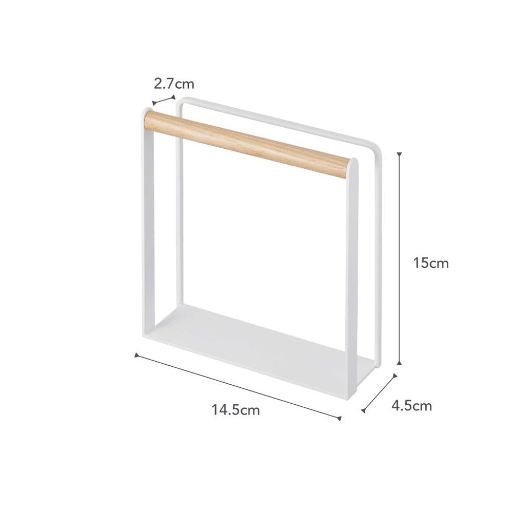 White and Wood Modern Napkin Holder