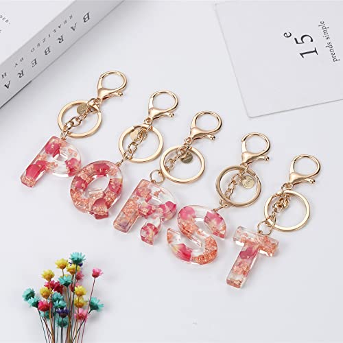 Howah Flower Letter A - Z Initial Letter Resin Keychain Accessories Cute Premium Bag Charm #TOP3