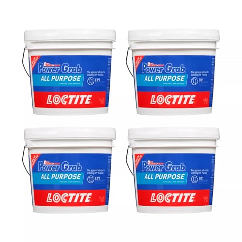 Image of Loctite Power Grab Express All Purpose Construction Adhesive, White, 1 gallon Tub, 4 Pack