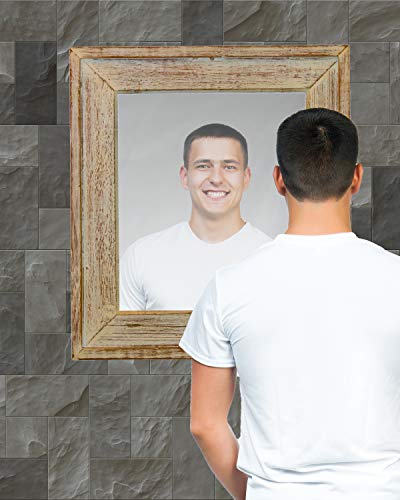 Q-Bics Kids Safe Acrylic Real Mirror Non-Glass + Ar Coating 15”-Inch X 23.5'' Inch X 3 Mm Peel Off Protective Cover Sheet Round Corners No Worries Of Braking Glass #TOP5