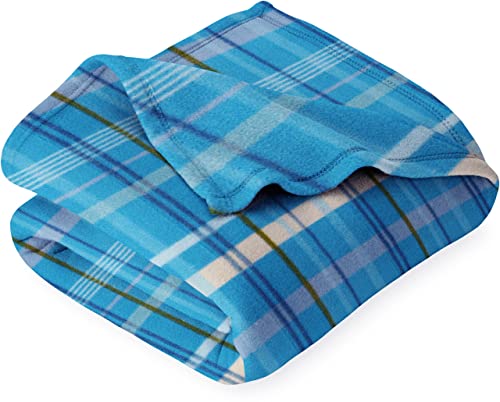 Image of VAS COLLECTION - 300 TC All Season Solid /Plain Lightweight Polar Fleece Double Bed Blanket (230 x 230 cm - All Blue, Breathable)