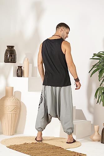 Image of The Veshti Company Printed Harem Pants for Men's Cotton Hippie Style Baggy Boho Yoga Pajama Pant with Pocket
