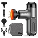 HEYCHY Mini Pistola De Masaje Con Calor, Masajeador Muscular De Percusión Portátil Con 4 Cabezales De Masaje Para Atletas