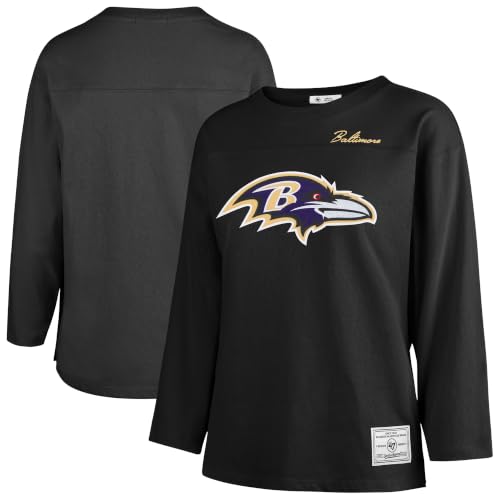 47 Women's Black Baltimore Ravens Game Nod Timeless Long Sleeve T-Shirt