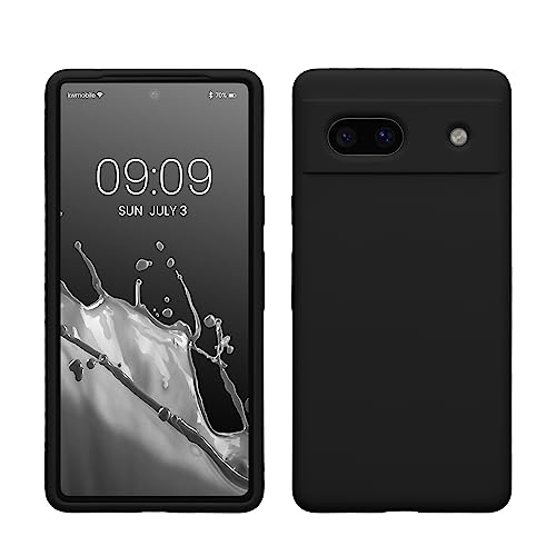 kwmobile Case Compatible with Google Pixel 7a Case - TPU Silicone Phone Cover with Soft Finish - Black