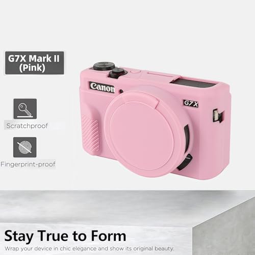 Funda para Canon Powershot G7X Mark II en silicona rosa miniatura 4