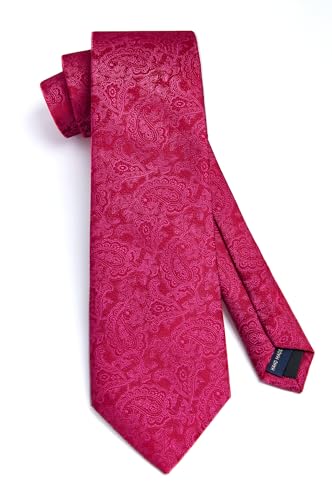 Image of HISDERN Mens Ties Solid Color Tie and Pocket Square Set Classic Woven Formal Neckties & Handkerchief Wedding Party