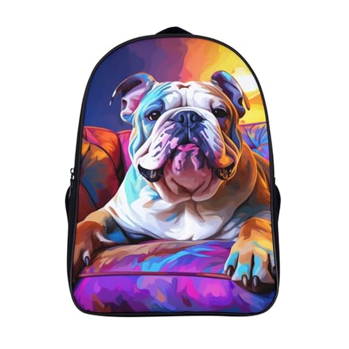 Mochila 3D de Bulldog Francés para niños con fijación pectoral anticaída de 40x28x16cm