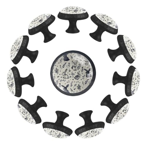 Boutons d'armoire ronds lapin pour tiroir de commode et cuisine