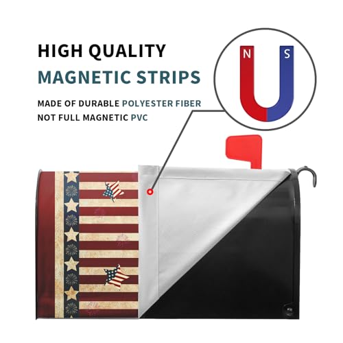 Image of American Flag Mailbox Covers Magnetic Standard Size 18 X 21 Inch 4th of July Independence Day Patriotic Magnetic Mailbox Cover Wraps Post Box Cover Decoration Outdoor Garden Home Yard Outside