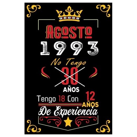 No tengo 30 años tengo 18 con 12 años de experiencia: Cuaderno | Agosto 30 Cumpleaños Regalo para Hombres Mujeres Niñas Niños Cumpleaños 1993 Personalizado
