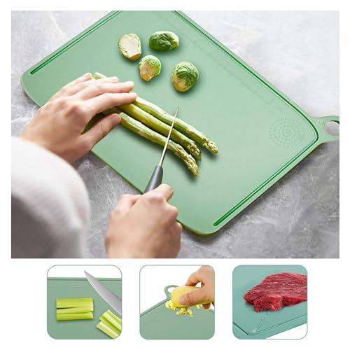 Tablas de Cortar Charmline, Set de 3 Tablas Clasificadas para Carnes Crudas y Cocidas, Verduras, con Diseño Antidesbordamiento y Molido Integrado miniatura 3