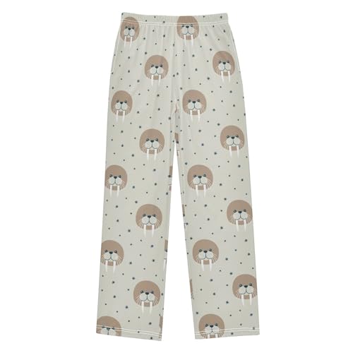 ZZXXB Seal and Polka Dot Boys Long Pants Soft Trousers Elastic Waist Kids Lounge Bottoms with Pockets S-XL
